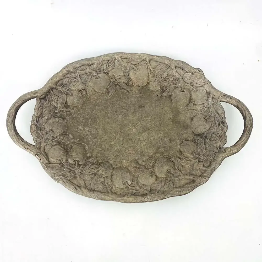 Vintage Arthur Court 1989 Cast Aluminum Apple Oval Serving Tray With Handles 17